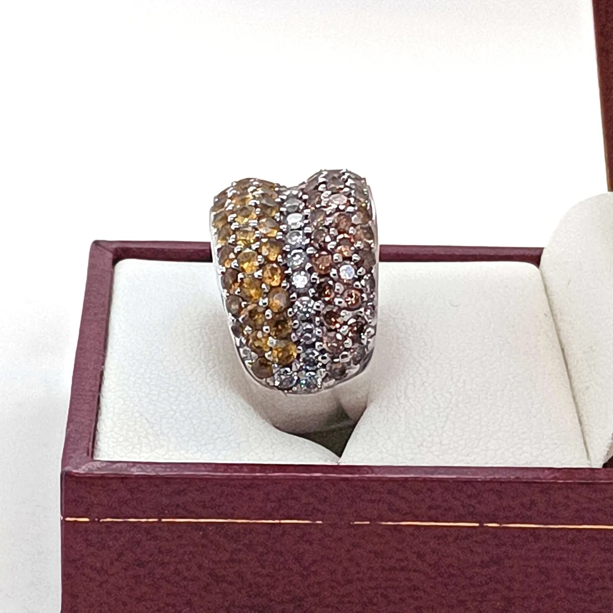 Chocolate Diamond, Diamond,Yellow Sapphire Ring - Image 4