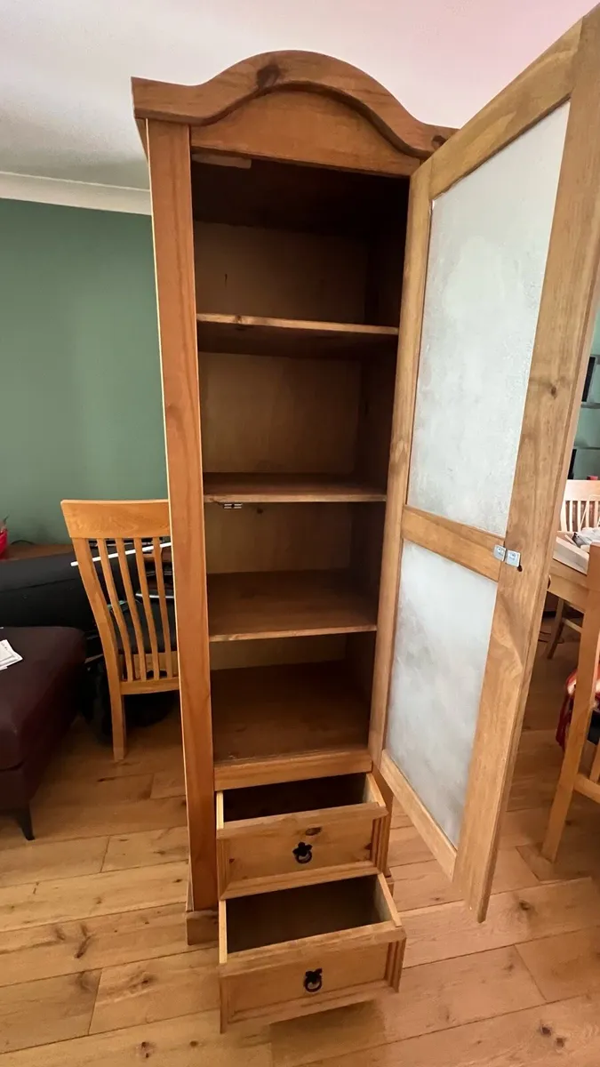 Corona 1 Door 2 Drawer Glass Display Unit - Image 2