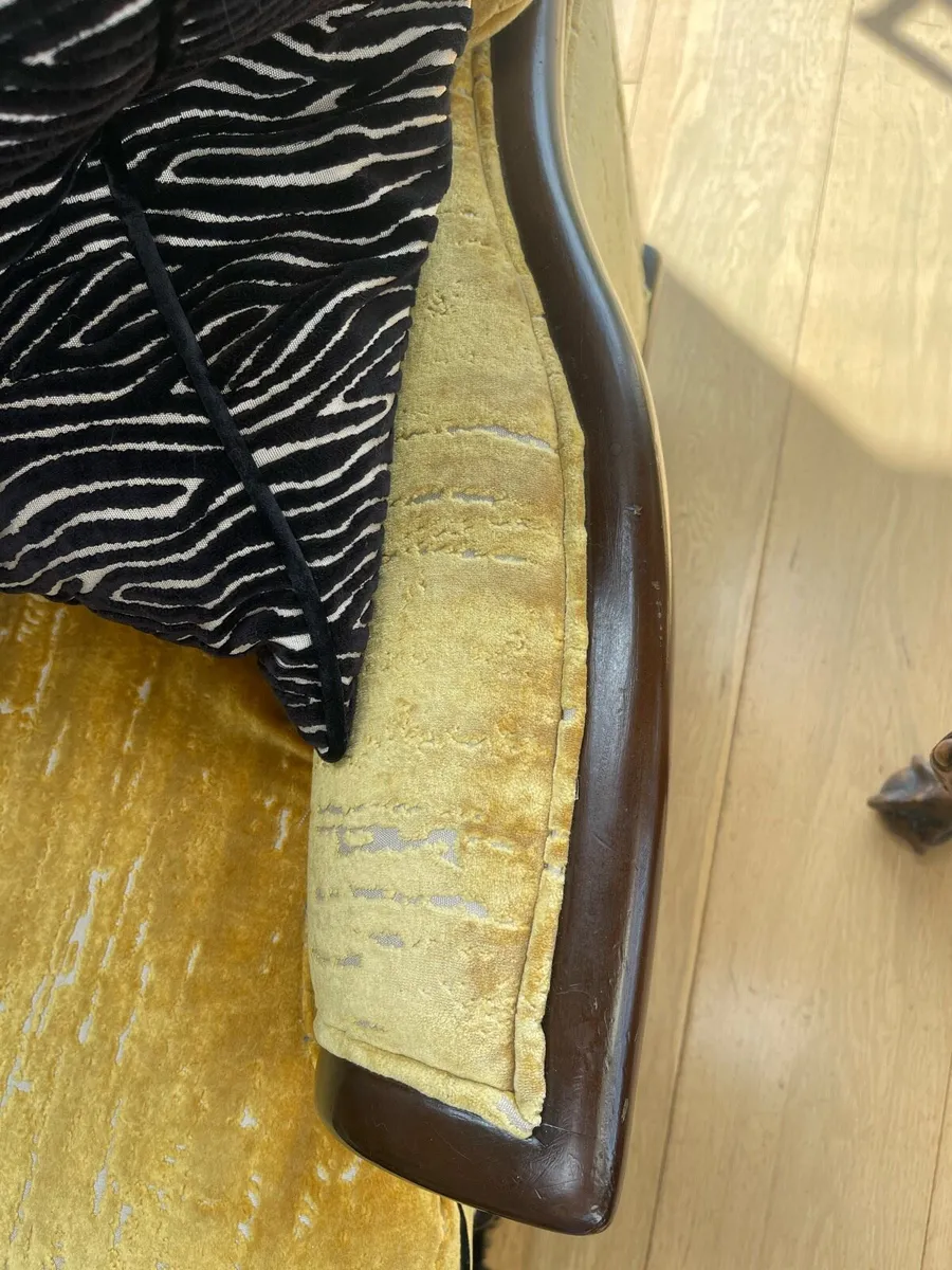 Vintage Gold/ Black Couch & matching 2 chairs - Image 4