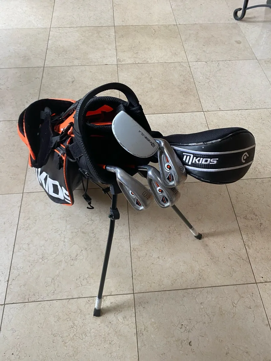 Kids left hand golf clubs and bag