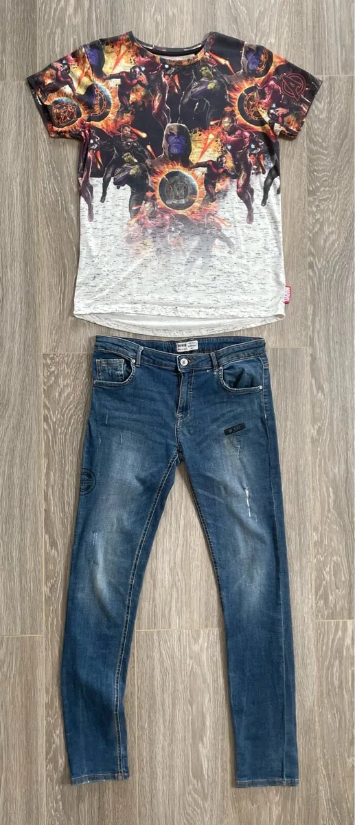 Marvel T-shirt & Urban Outfitters Jeans: 13-14yrs - Image 1