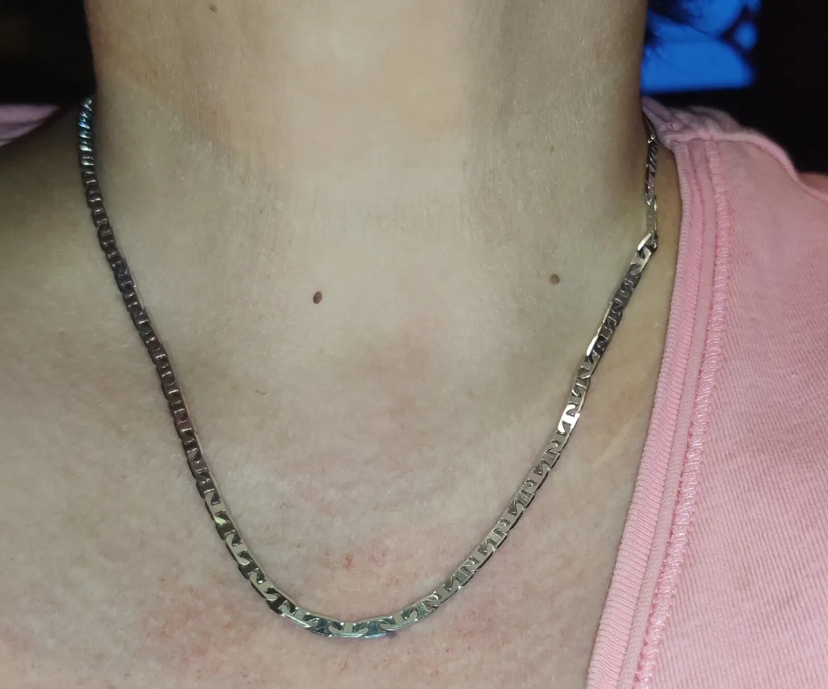 GREEK LINK, 9CT White Gold 18"New 12 Gram Chain ! - Image 3