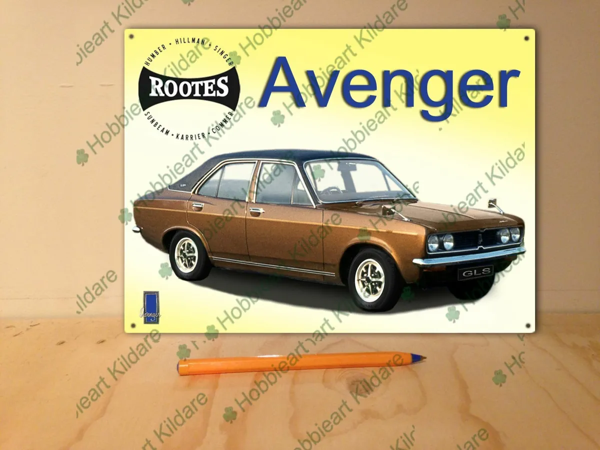 Hillman Avenger classic car tin sign - Image 1