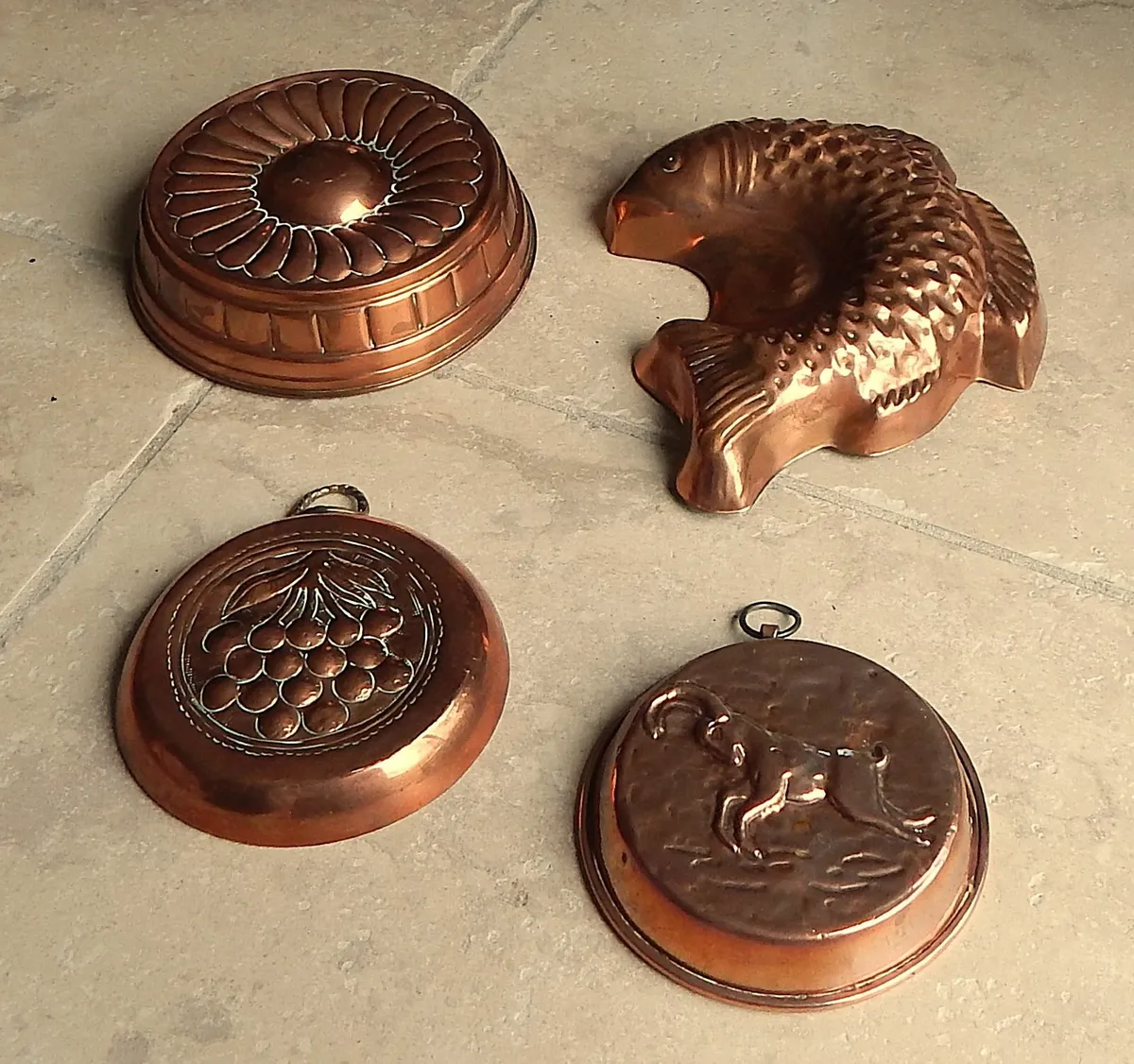 Selection of 4 Copper Kitchen Moulds - Image 1