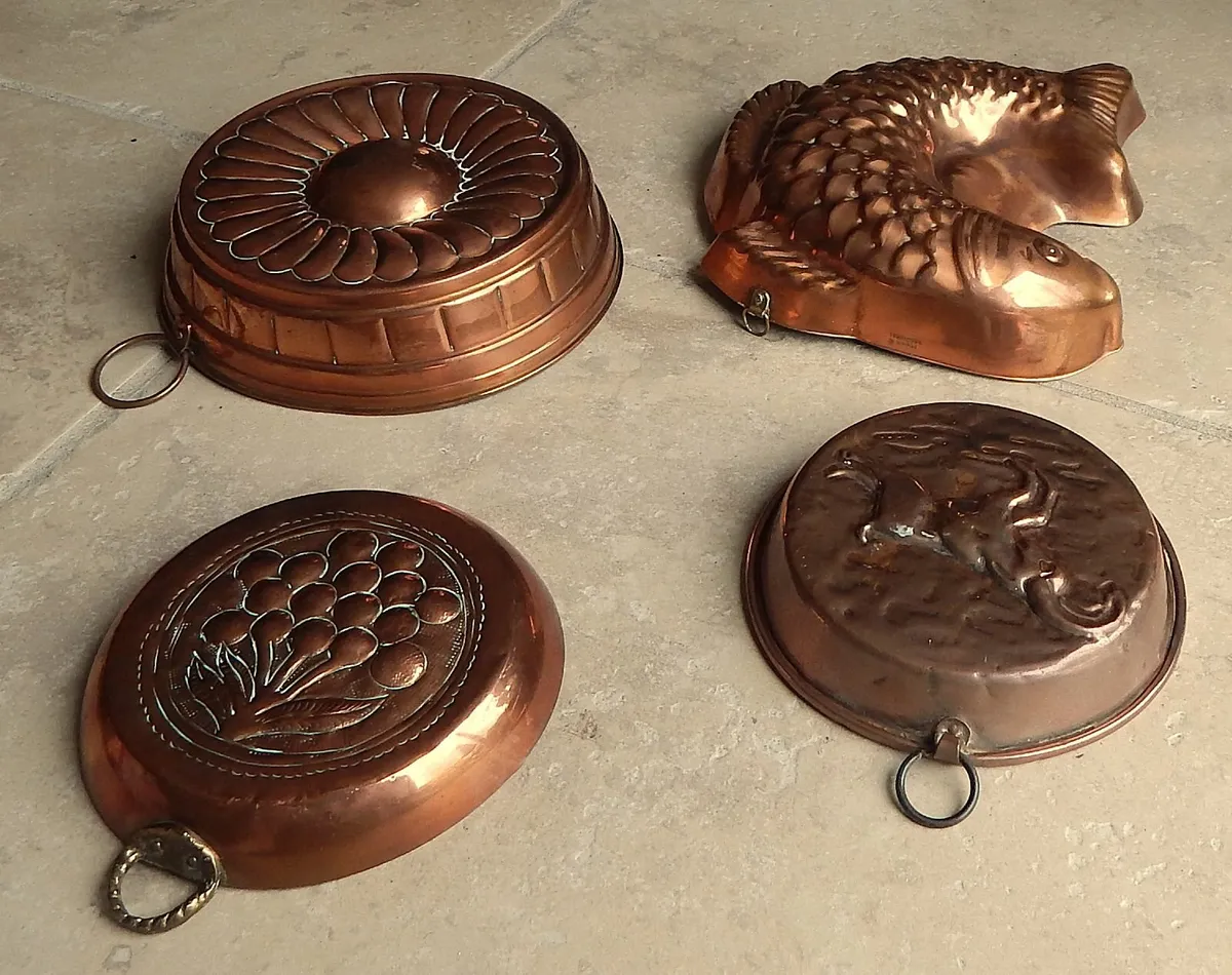 Selection of 4 Copper Kitchen Moulds - Image 4