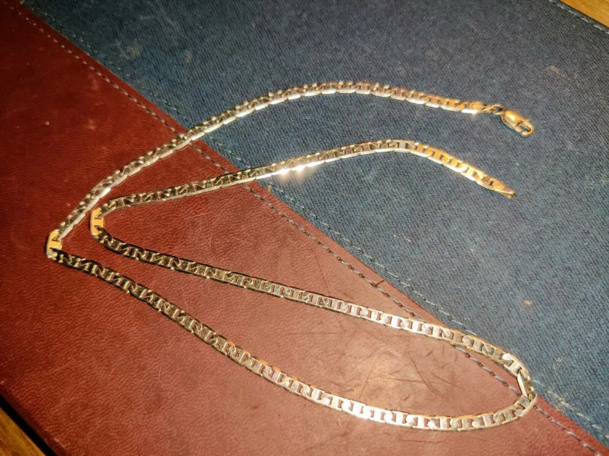 GREEK LINK, 9CT White Gold 18"New 12 Gram Chain ! - Image 1