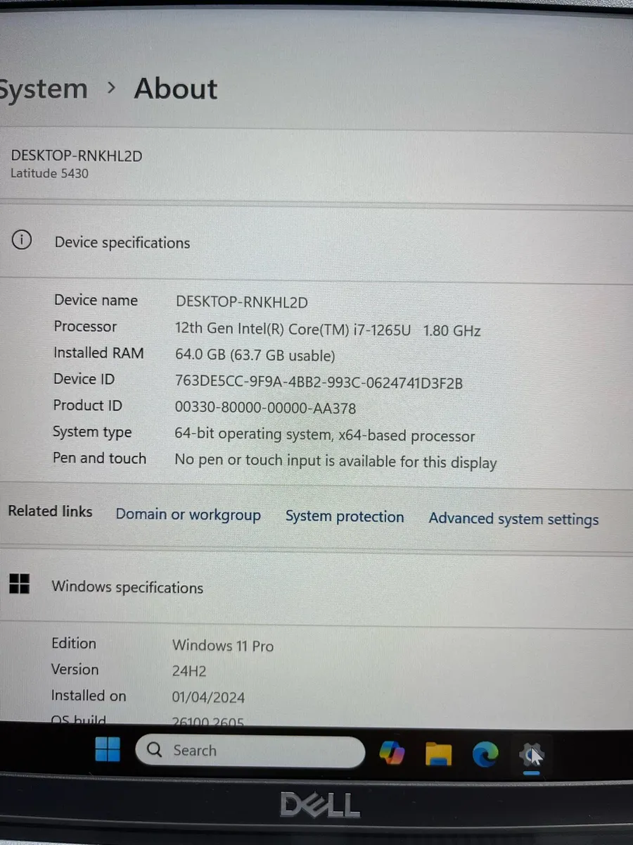Dell laptop i7 pro 64gb 1TB SSD - Image 4