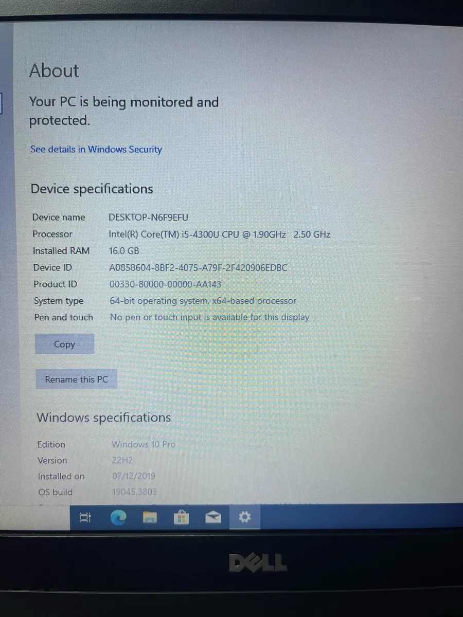 Dell laptop 16gb 256 win 10 - Image 4