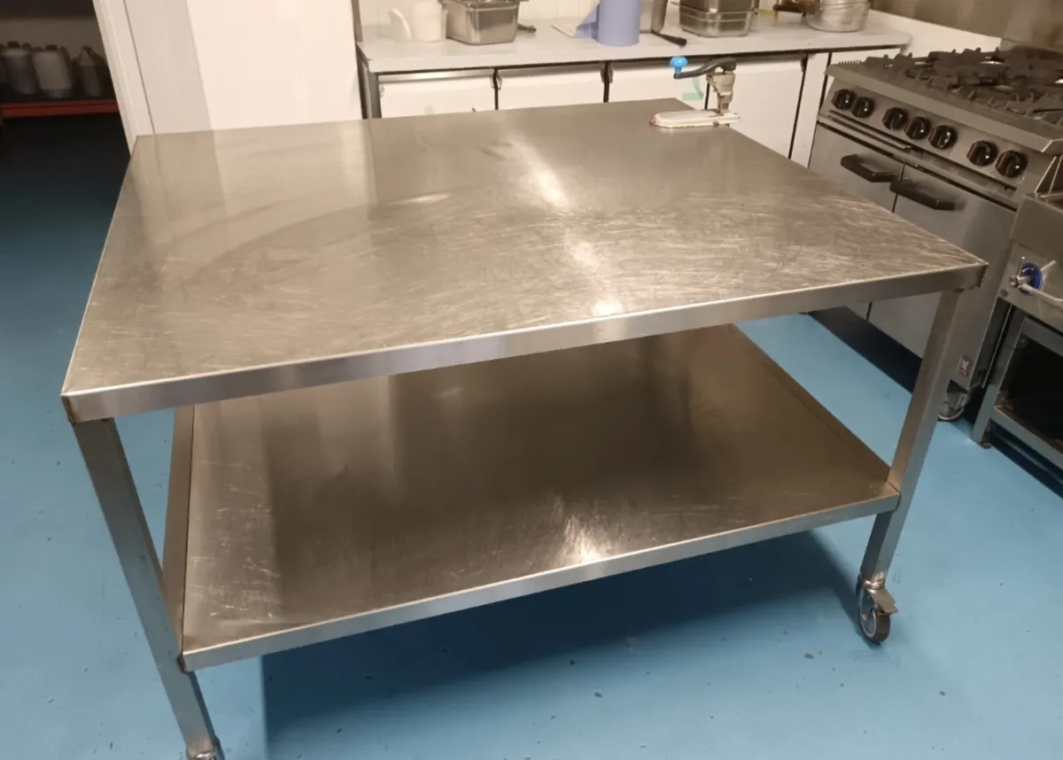 Large Stainless Steel Prep Table - Image 2