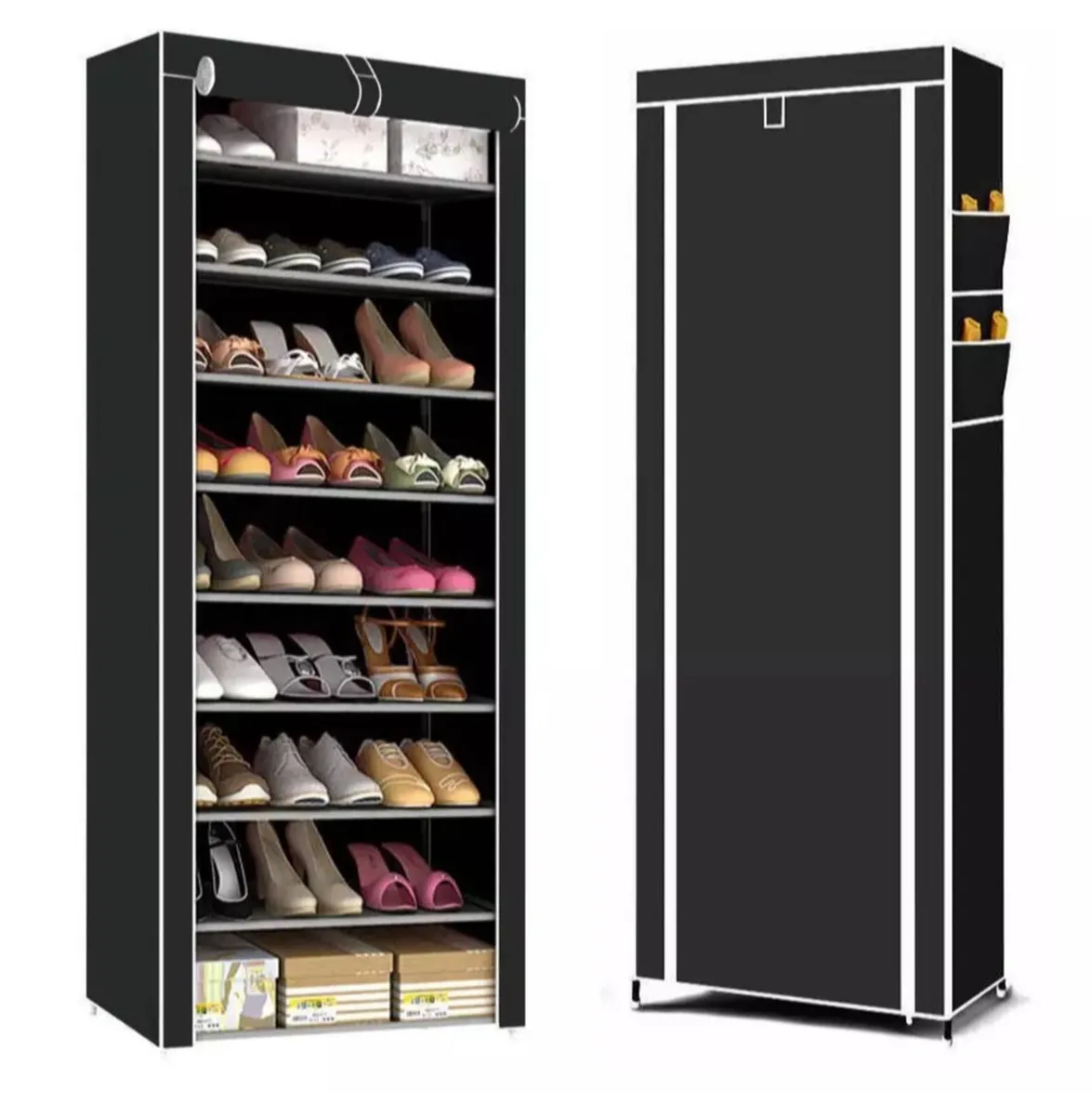 Dustproof Metal Frame Canvas Shoe Rack NEW - Image 2