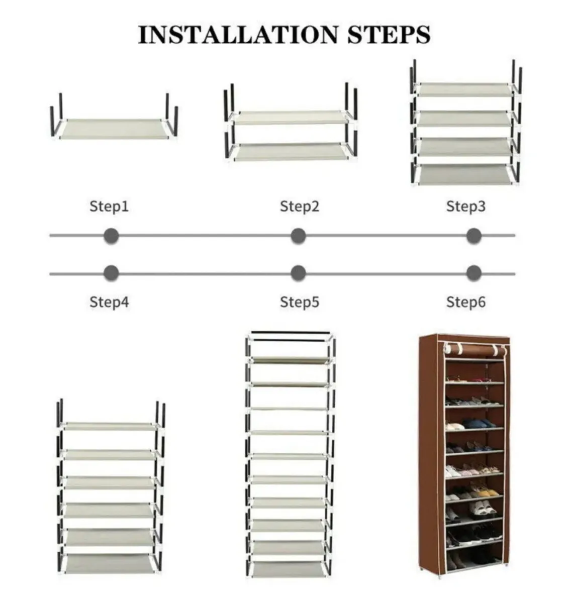 Dustproof Metal Frame Canvas Shoe Rack NEW - Image 3