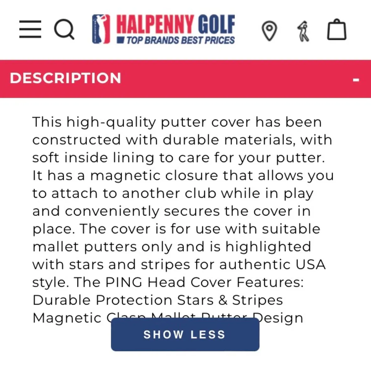 Ping Mallet Putter cover ( Brand New ) - Image 4