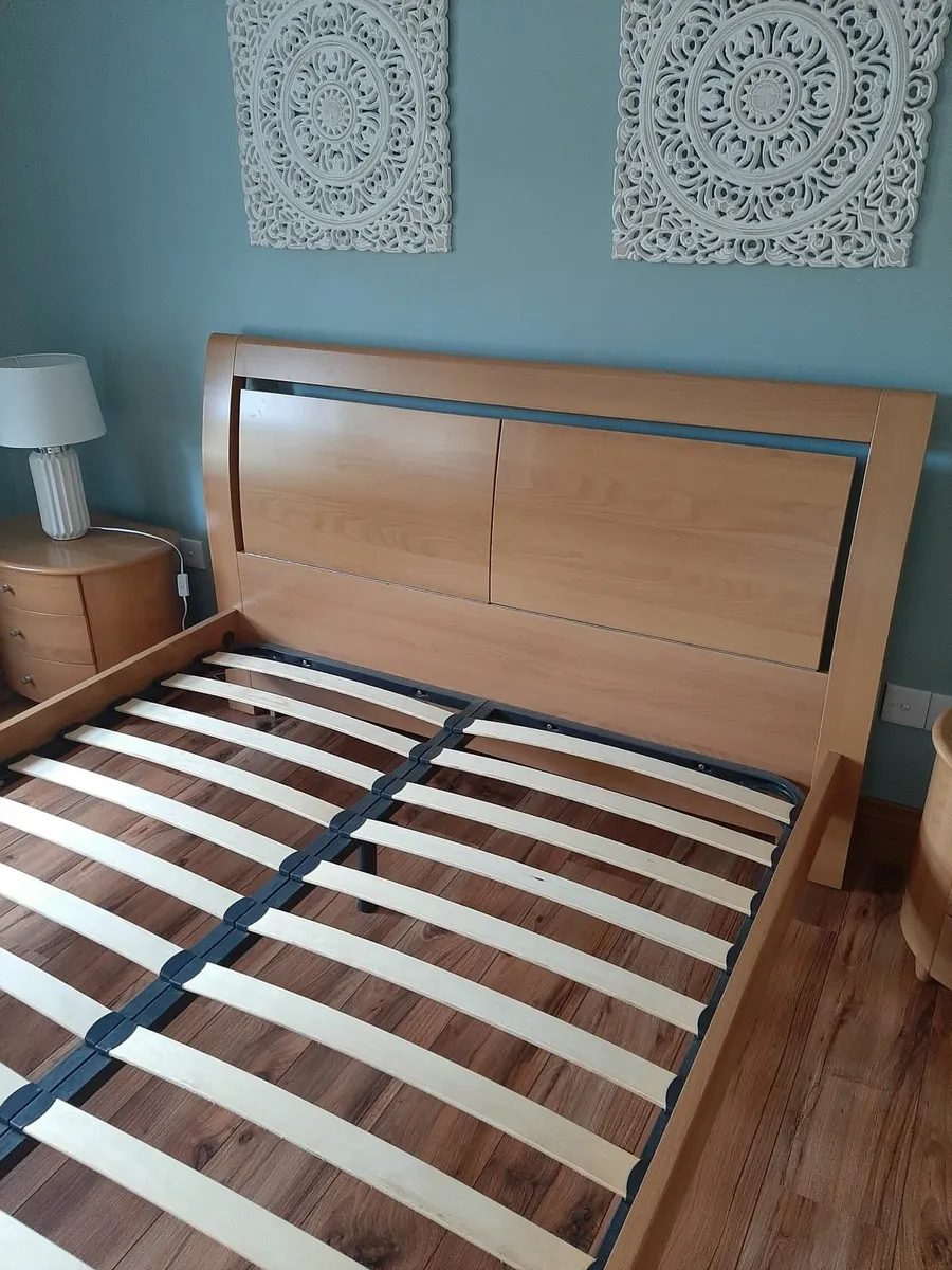 Bedframe & 2 lockers - Image 3
