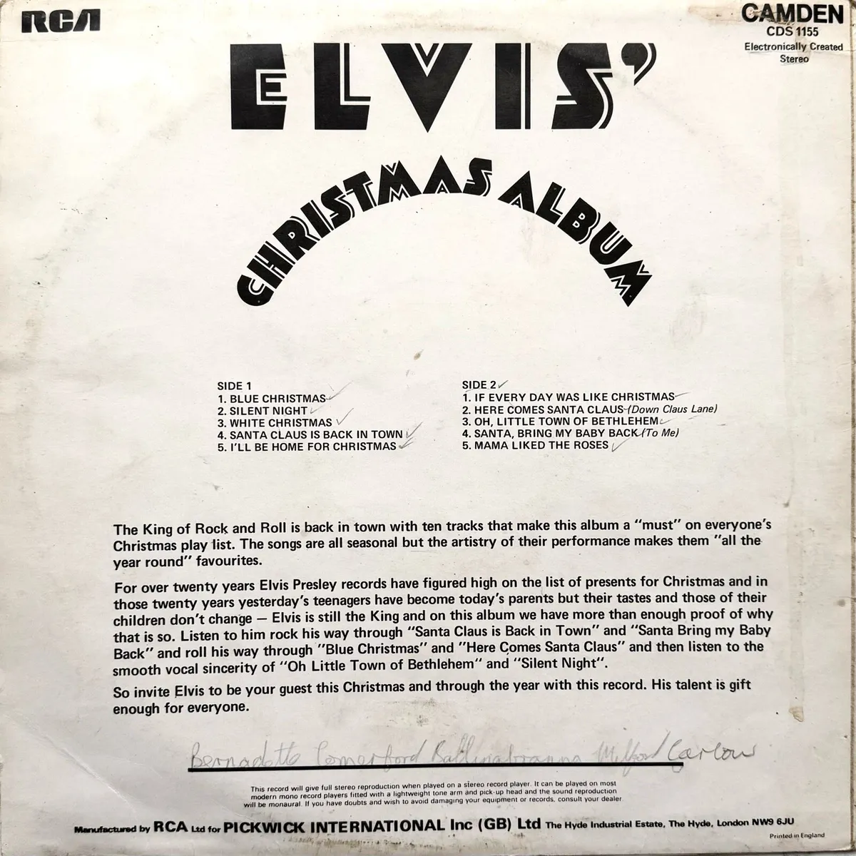 Vinyl LP - Elvis - Christmas Album - Image 2