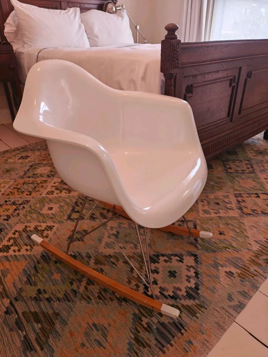 White Eames style rocker chair - Image 2