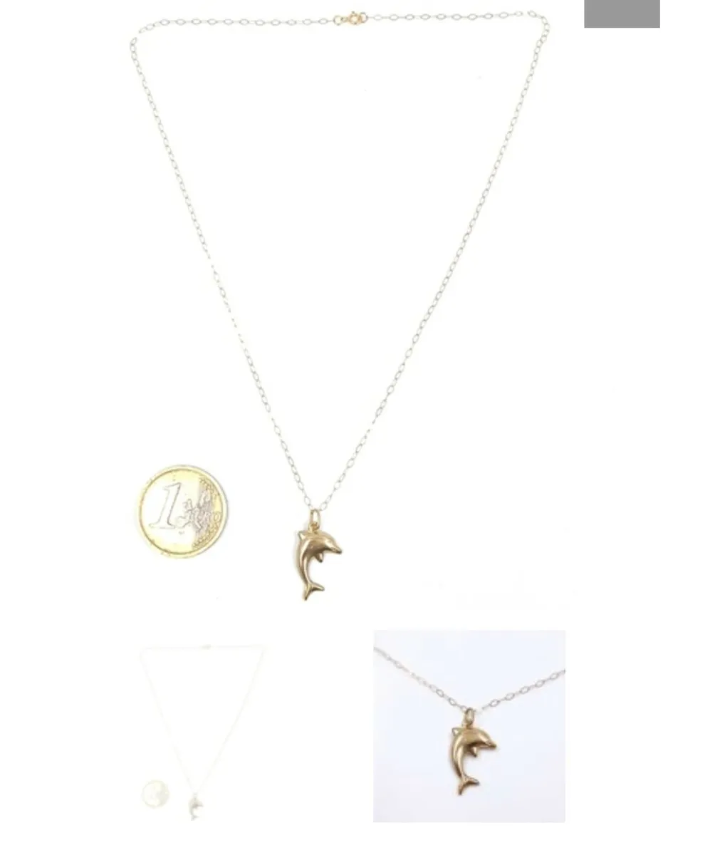 Gold dolphin pendant necklace 9ct - Image 2