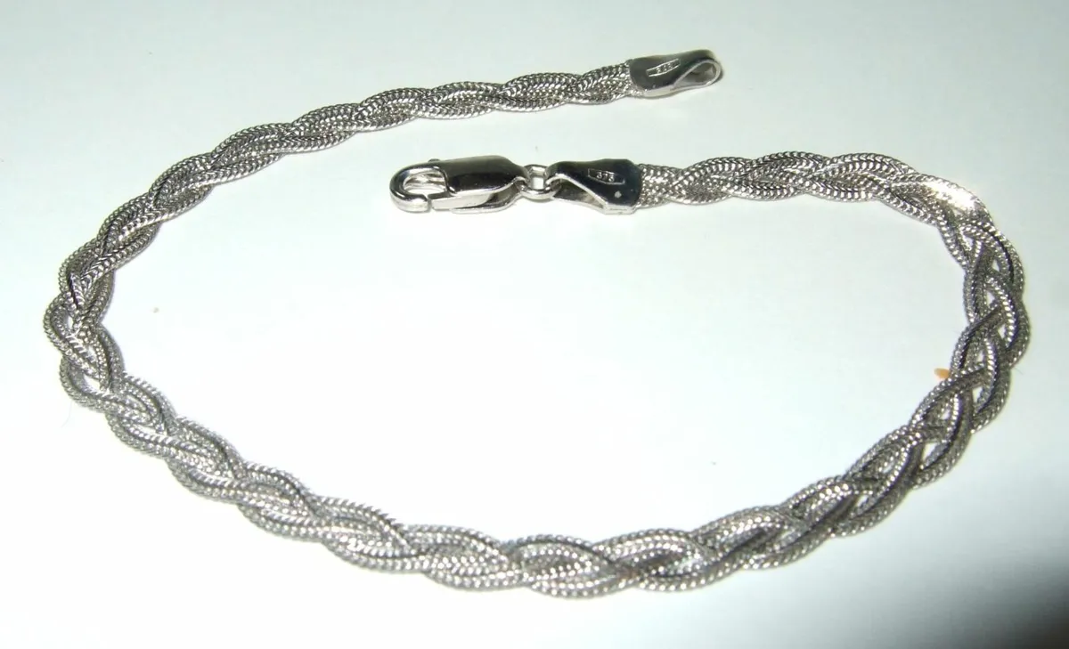 Vintage 9ct White Gold Unisex Bracelet - Image 2