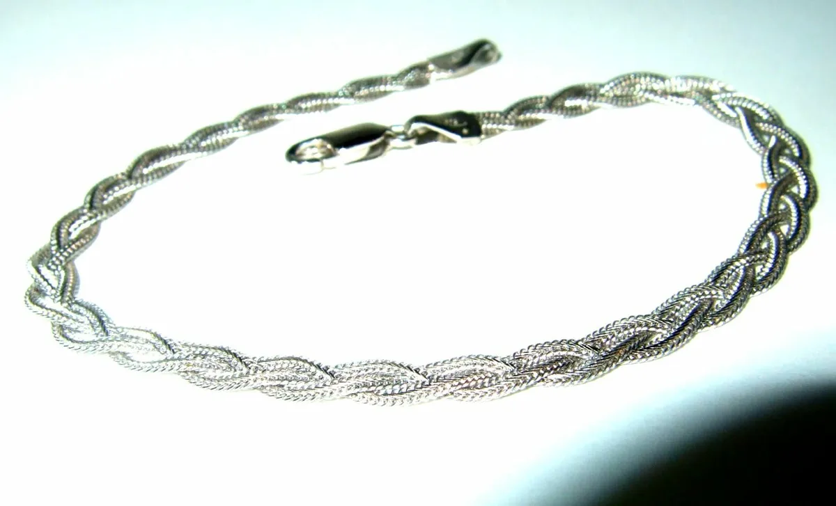 Vintage 9ct White Gold Unisex Bracelet - Image 4