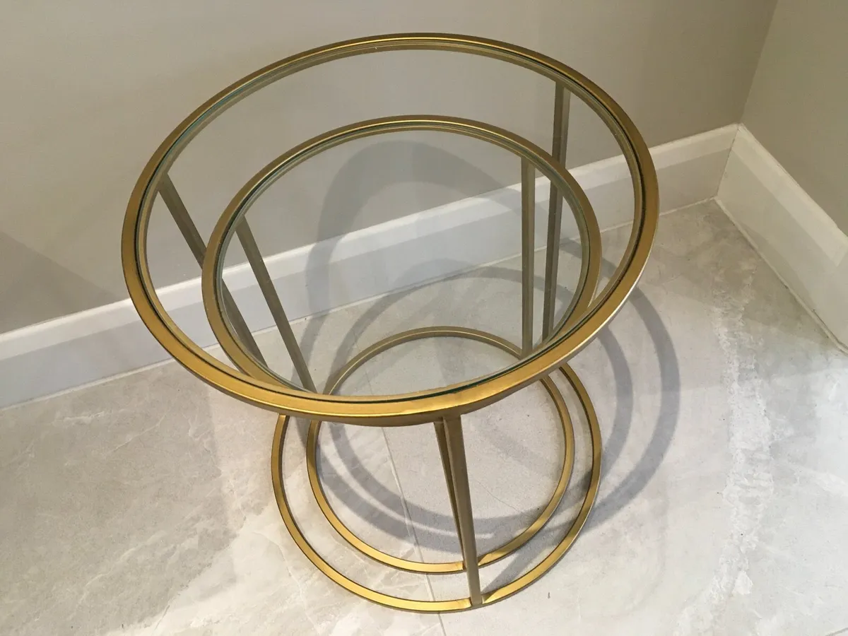 Gold and Glass Nesting Tables - Image 1