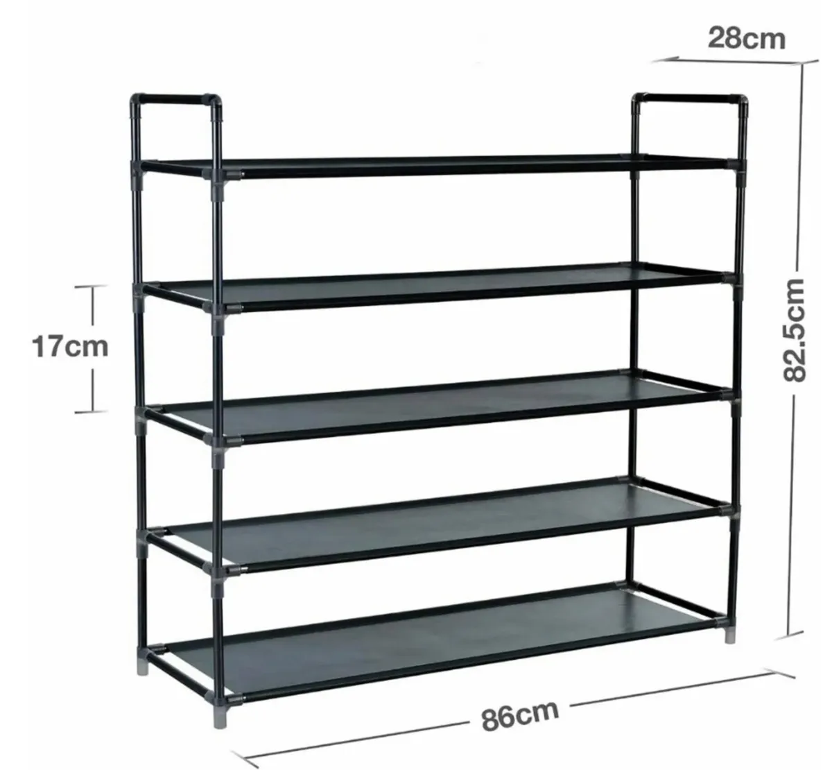 NEW 5 Tier Shoe Rack Metal Frame Storage - Image 2