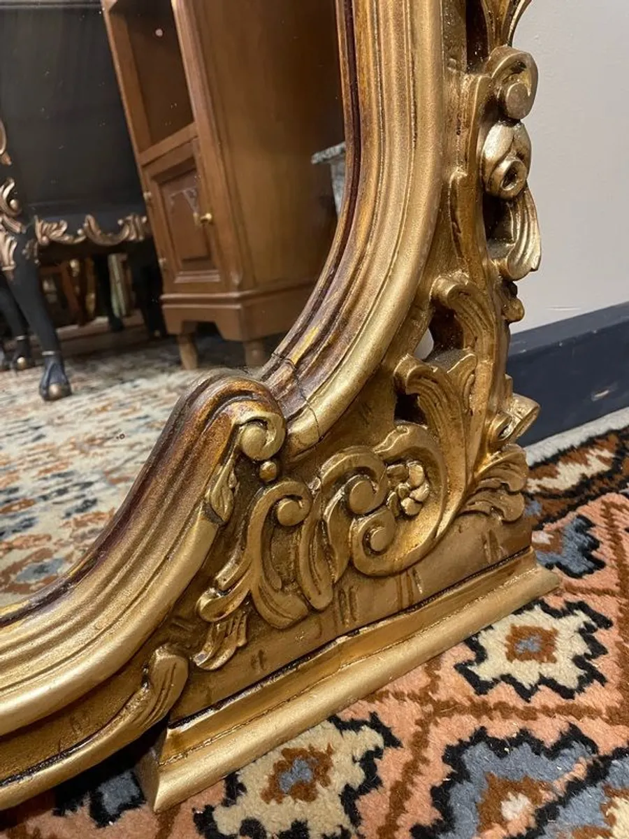 Large Ornate Rococo Style Gilt Mirror - Image 2