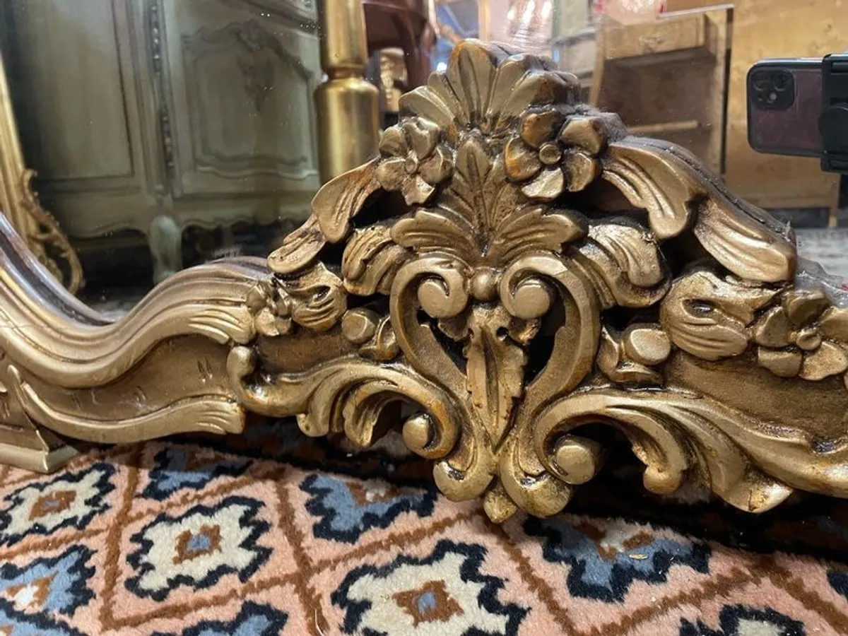 Large Ornate Rococo Style Gilt Mirror - Image 3
