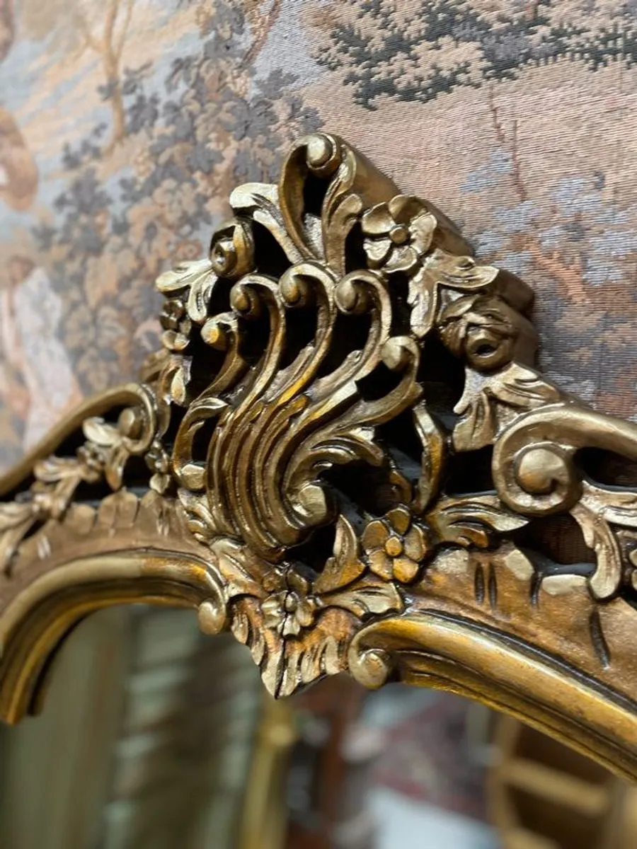 Large Ornate Rococo Style Gilt Mirror - Image 4
