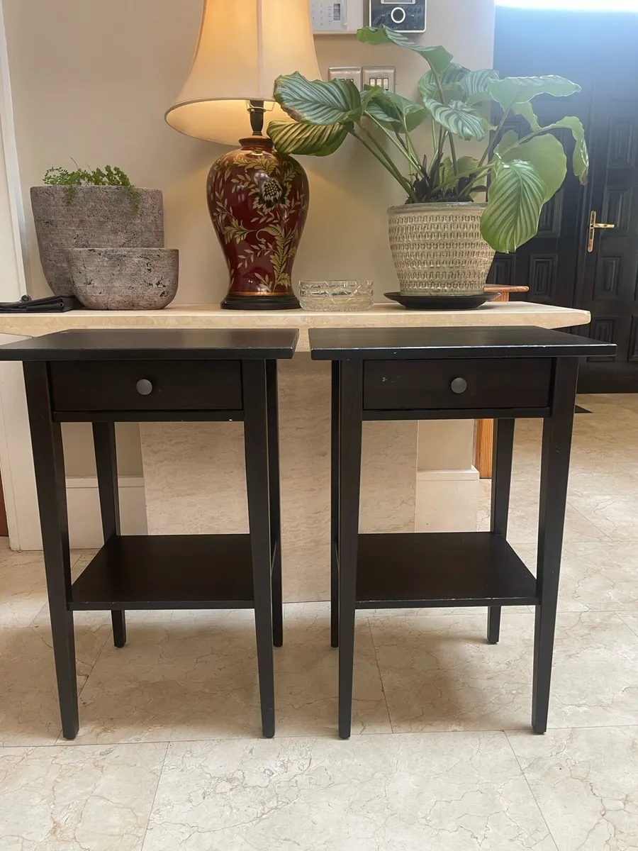 2 x Black Bedside Lockers - Tables - Nightstands - Image 1