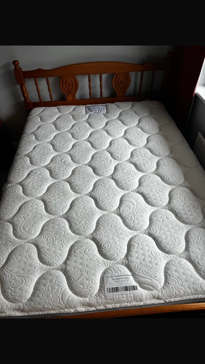 Double bed timber frame & never used mattress - Image 2