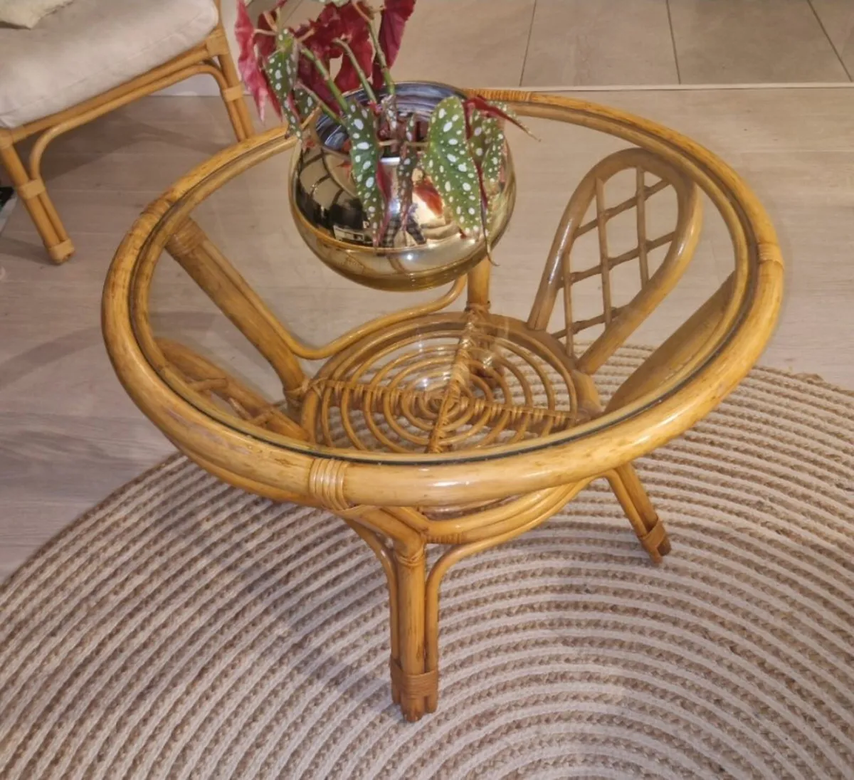 Cane mid century coffee table - Image 1