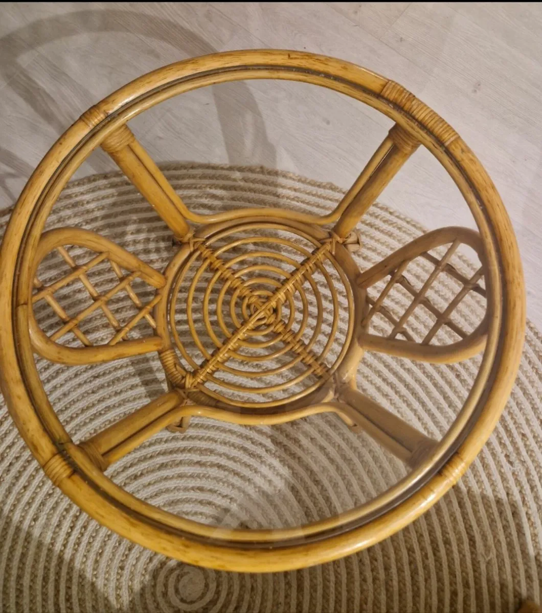 Cane mid century coffee table - Image 2