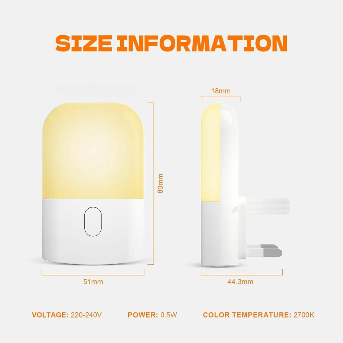 1 Night Light Plug in Wall Dusk Dawn Warm White - Image 4