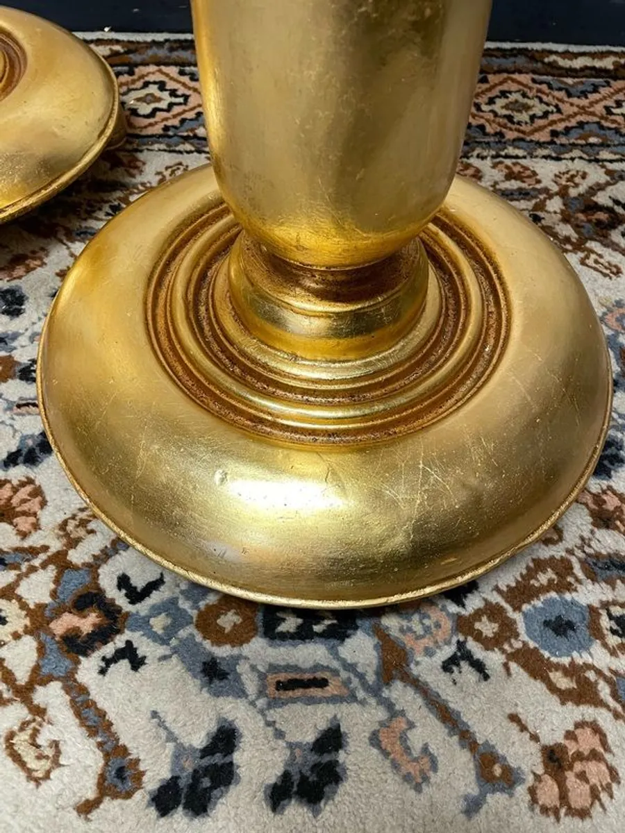 A Pair Of Decorative Wood Gilded Columns , Pedestals - Image 3