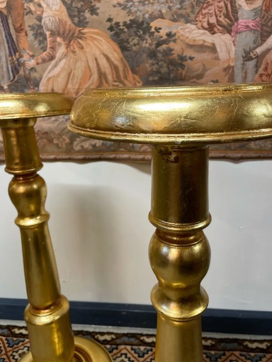 A Pair Of Decorative Wood Gilded Columns , Pedestals - Image 4