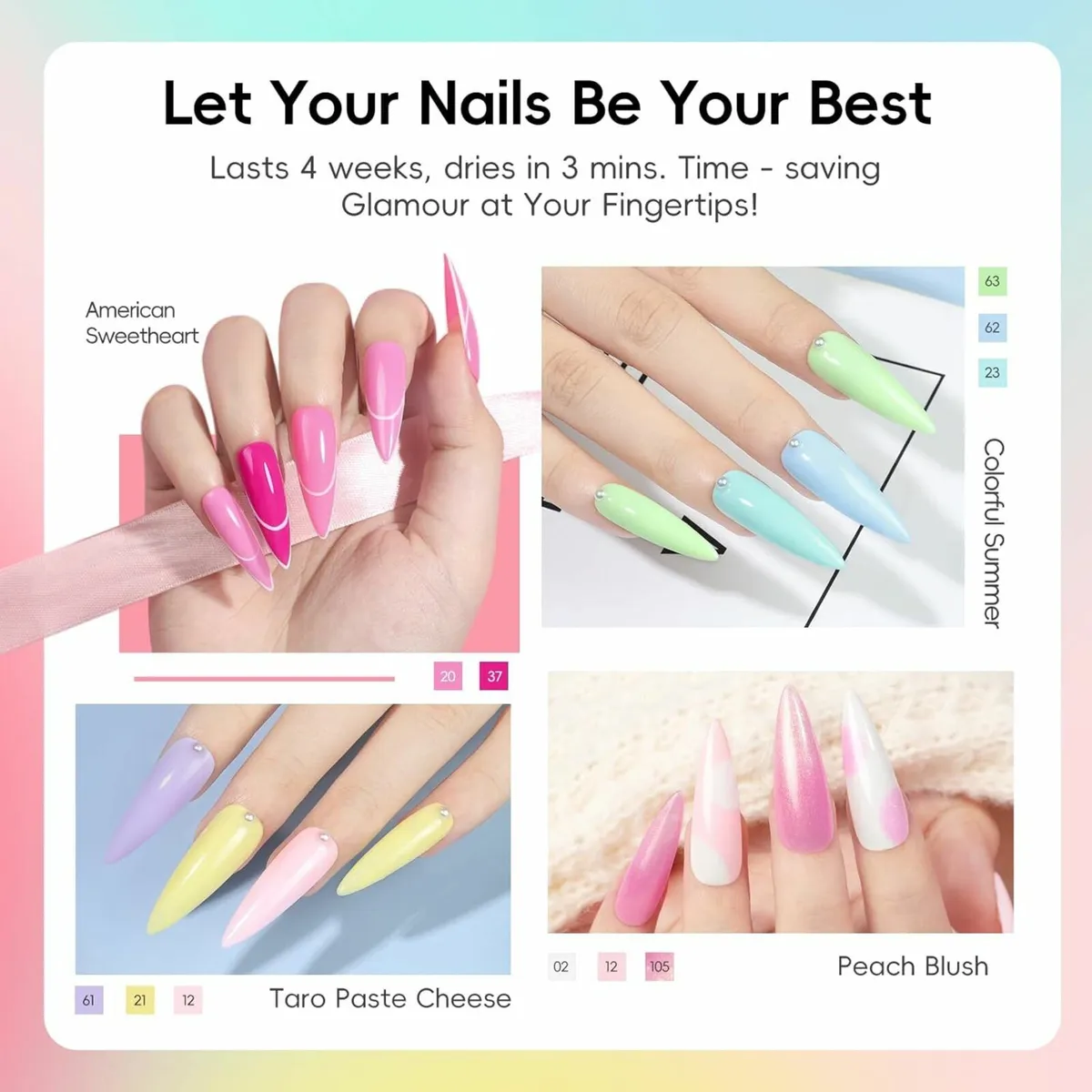 Gel Nail Polish Set, 39 PCS UV Lamp 22+4 Colours - Image 4