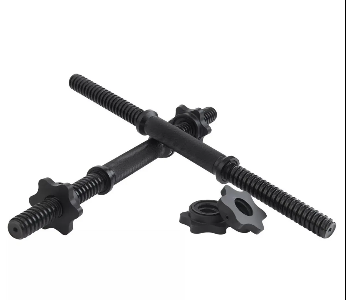 14” or 18” Dumbbell Bars Pair 1 Inch Black 4collar - Image 1