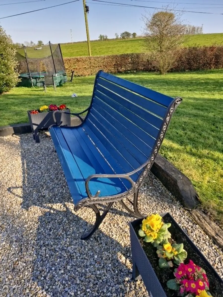 High back cast iron bench - Image 4