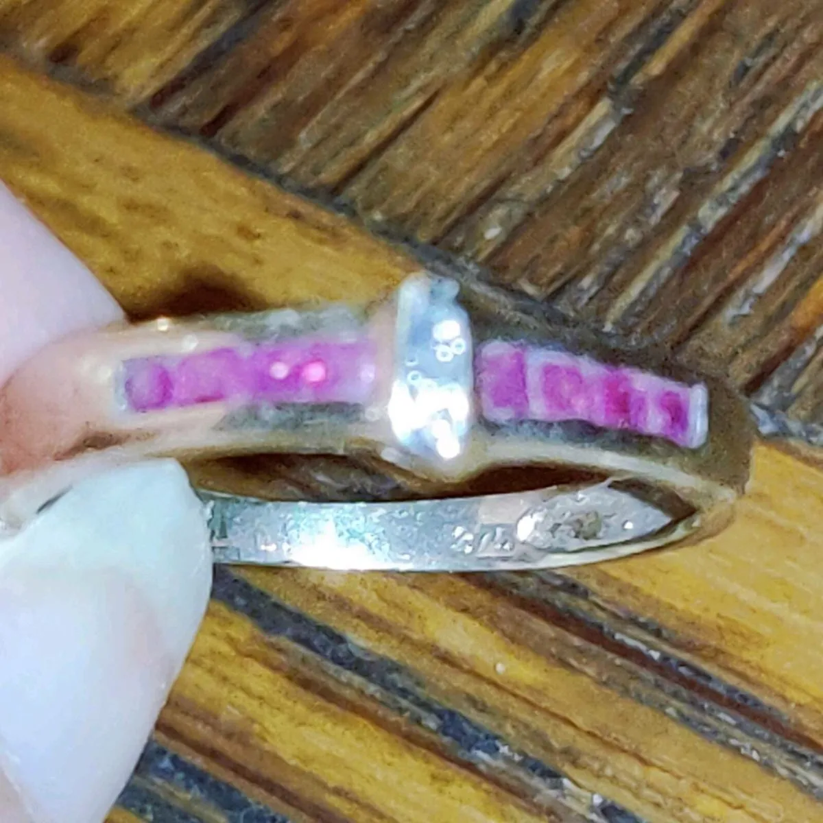 DIAMOND & RUBIES, 9CT White Gold New Dress Ring ! - Image 2