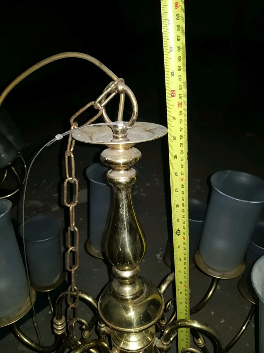 Large brass chandeliers pair - Image 4