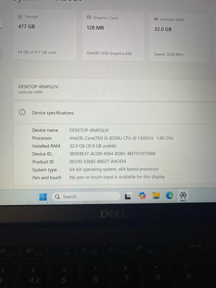 Dell laptop i5 pro 32gb 512 ssd win 11 pro - Image 4