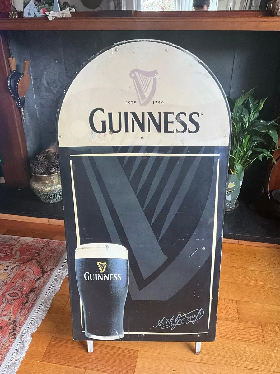 Vintage Metal Double sided Guinness Sign - Image 1