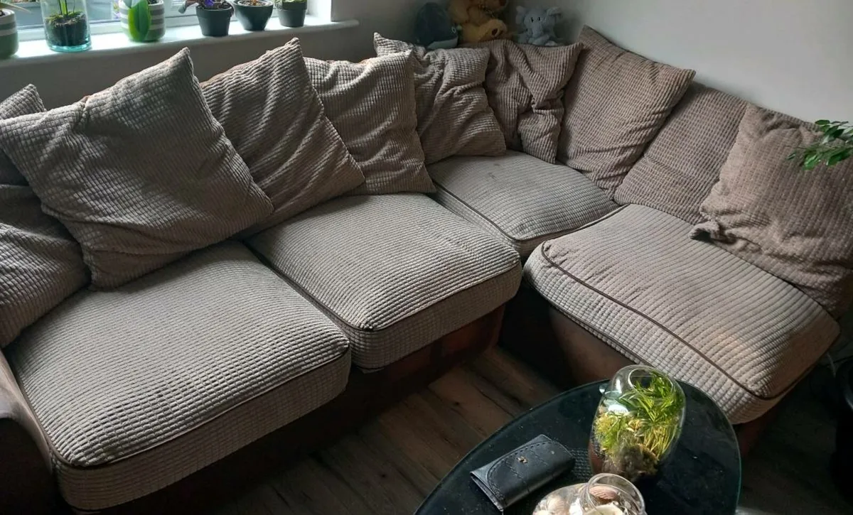 Brown corner sofa 103cm by 67cm by 36cm - Image 2