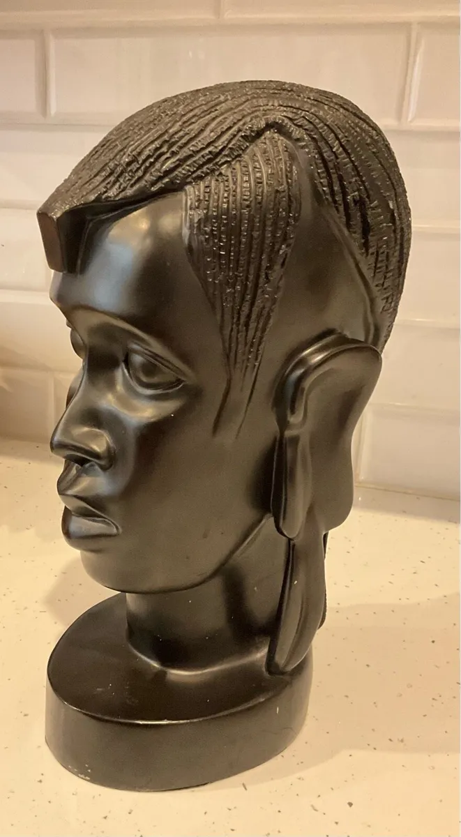 Large Heavy African Hardwood Bust - Image 2