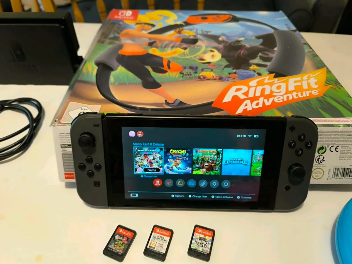 NinNintendo switch and ring fit with 1000 gig memo - Image 1