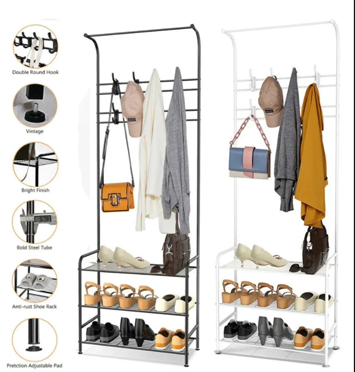 Metal Coat Stand Clothes Shoes Rack Rail 180cm NEW - Image 1