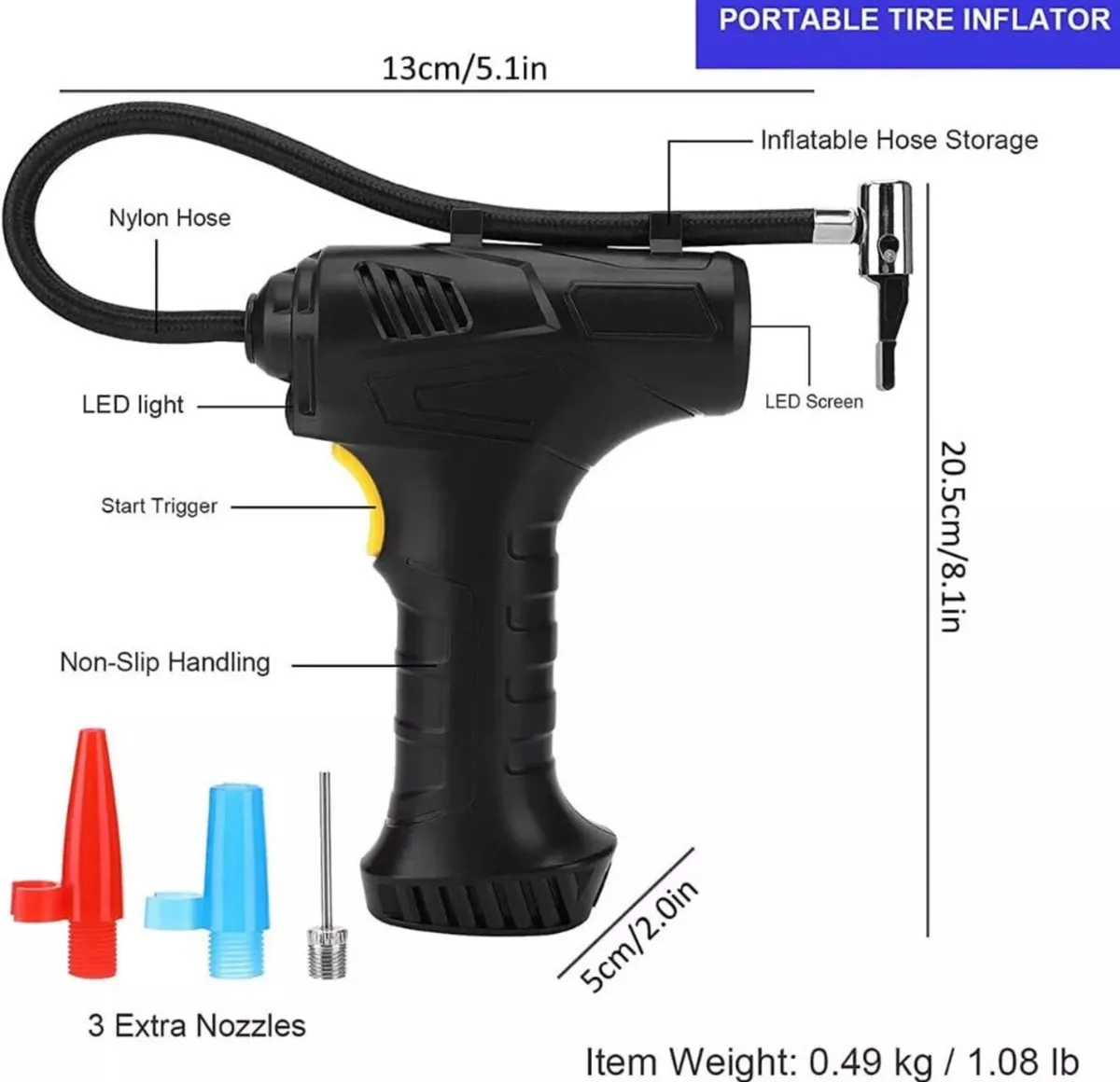 150psi Air Compressor Car Bike Tyre Inflator NEW - Image 4