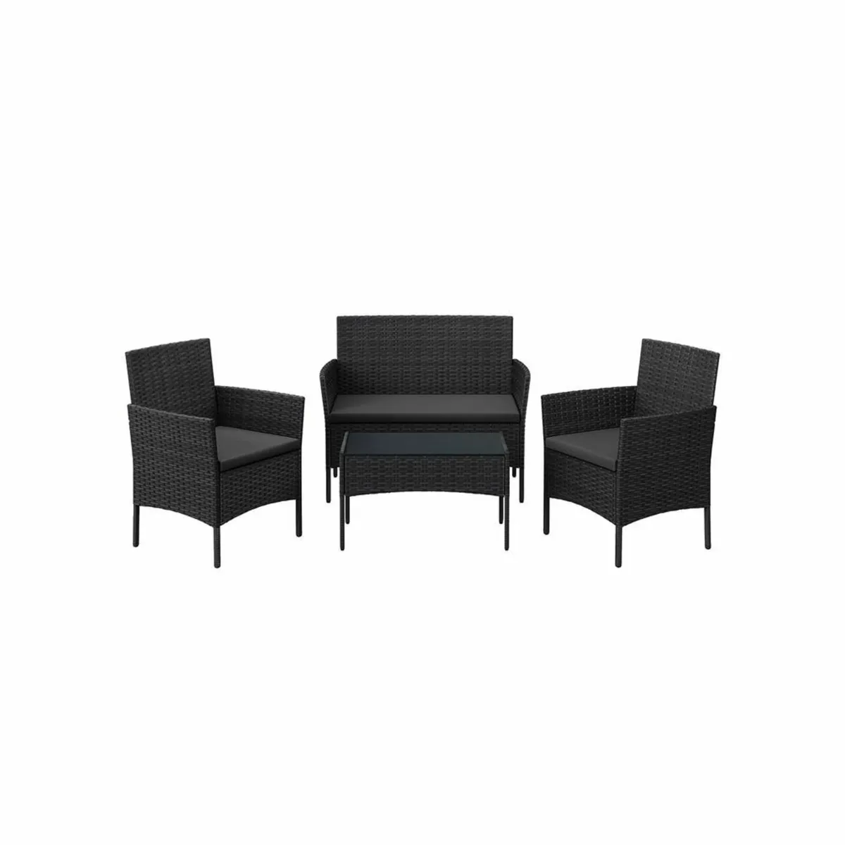 Garden Furniture Set, PE Polyrattan, Lounge Set, 4 - Image 1