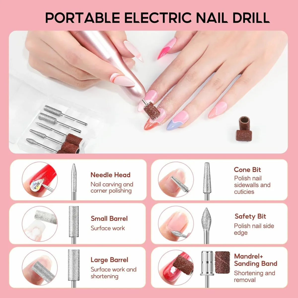 Gel Nail Kit with Lamp and Electric Nail 53 Pcs - Image 3