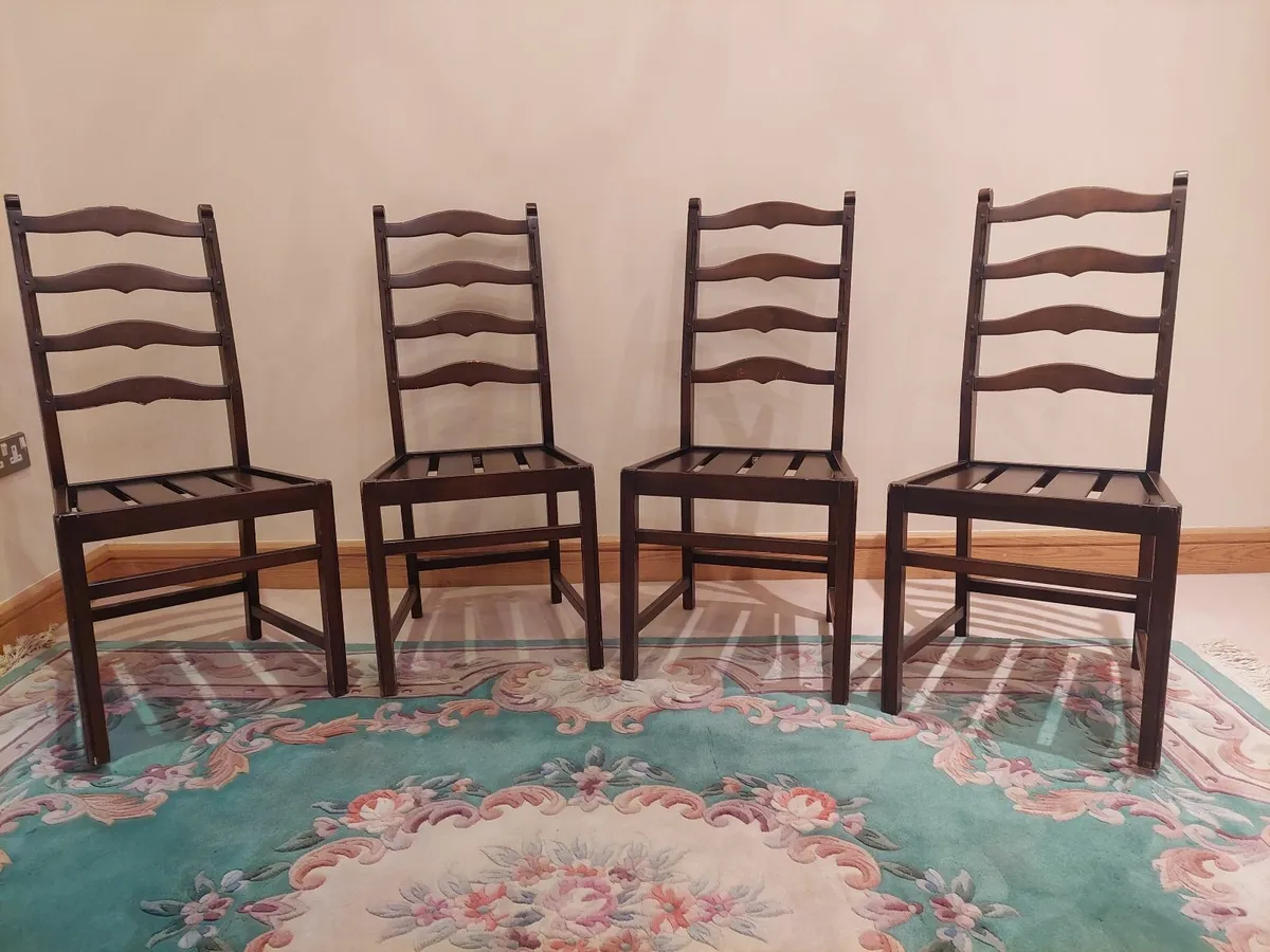 Set of 4 Ercol Saville Ladderback Dining Chairs. - Image 1