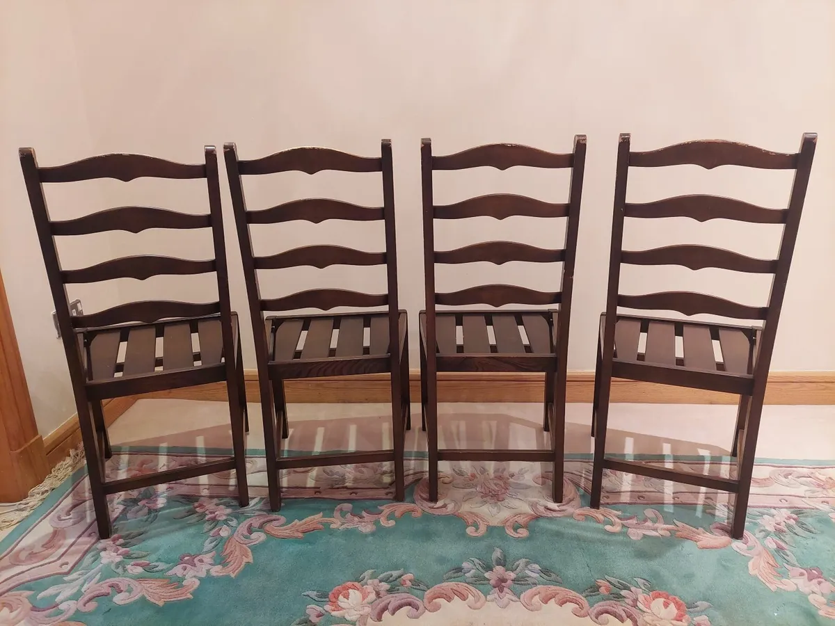 Set of 4 Ercol Saville Ladderback Dining Chairs. - Image 3